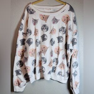 COPY - Oversized Cat Print Sweatshirt size Large